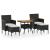 Set mobilier grădină, 5 piese, negru, poliratan și lemn acacia GartenMobel Dekor