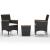 Set mobilier bistro, 3 piese, negru, poliratan/lemn de acacia GartenMobel Dekor