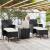 Set mobilier bistro grădină 3 piese negru poliratan și sticlă GartenMobel Dekor