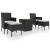 Set mobilier grădină, 5 piese, negru, poliratan și lemn acacia GartenMobel Dekor