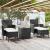 Set mobilier bistro grădină 5 piese negru poliratan și sticlă GartenMobel Dekor