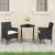 Set mobilier bistro grădină 3 piese, negru, poliratan și sticlă GartenMobel Dekor