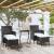 Set mobilier bistro grădină 3 piese negru poliratan și sticlă GartenMobel Dekor