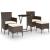 Set mobilier bistro, 3 piese, maro, poliratan/sticlă securizată GartenMobel Dekor