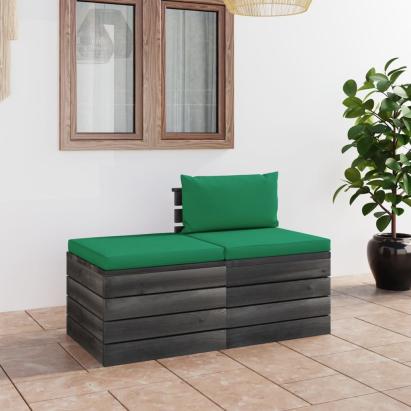 Set mobilier grădină din paleți, 2 piese, cu perne, lemn de pin GartenMobel Dekor