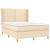 Pat continental cu saltea, crem, 140x200 cm, material textil GartenMobel Dekor