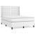 Pat box spring cu saltea, alb, 140x190 cm, piele ecologică GartenMobel Dekor