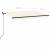 Copertină retractabilă manual cu LED, crem, 450x350 cm GartenMobel Dekor