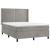 Pat box spring cu saltea, gri deschis, 140x190 cm, catifea GartenMobel Dekor