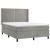 Pat box spring cu saltea, gri deschis, 140x200 cm, catifea GartenMobel Dekor