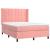 Pat box spring cu saltea, roz, 140x190 cm, catifea GartenMobel Dekor