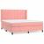 Pat box spring cu saltea, roz, 160x200 cm, catifea GartenMobel Dekor