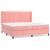 Pat box spring cu saltea, roz, 200x200 cm, catifea GartenMobel Dekor