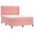 Pat box spring cu saltea, roz, 140x190 cm, catifea GartenMobel Dekor