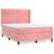 Pat box spring cu saltea, roz, 140x200 cm, catifea GartenMobel Dekor