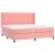 Pat box spring cu saltea, roz, 200x200 cm, catifea GartenMobel Dekor