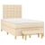 Pat box spring cu saltea, crem, 120x200 cm, textil GartenMobel Dekor