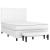 Pat box spring cu saltea, alb, 140x190 cm, piele ecologică GartenMobel Dekor