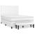 Pat box spring cu saltea, alb, 140x190 cm, piele ecologică GartenMobel Dekor