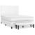 Pat box spring cu saltea, alb, 140x200 cm, piele ecologică GartenMobel Dekor