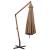 Umbrelă suspendată cu stâlp, gri taupe, 3,5x2,9 m, lemn de brad GartenMobel Dekor
