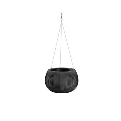 Ghiveci decorativ cu lant, rotund, negru, 2.3 L, 23.8x16.1 cm, Beton Bowl WS GartenVIP DiyLine