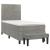 Pat box spring cu saltea, gri deschis, 100x200 cm, catifea GartenMobel Dekor