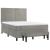 Pat box spring cu saltea, gri deschis, 140x190 cm, catifea GartenMobel Dekor
