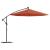Umbrelă în consolă cu LED-uri și stâlp de oțel, cărămiziu GartenMobel Dekor