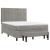 Pat box spring cu saltea, gri deschis, 140x190 cm, catifea GartenMobel Dekor