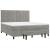 Pat box spring cu saltea, gri deschis, 180x200 cm, catifea GartenMobel Dekor