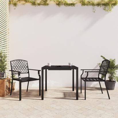 Set de masă grădină, 3 piese, antracit, oțel  GartenMobel Dekor