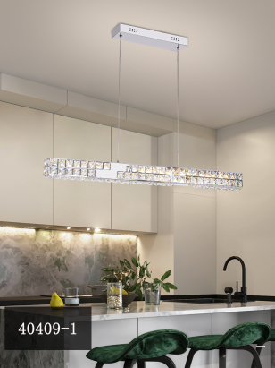 Candelabru LED dimabil cu cristal argintiu, 85 x 120 cm, lumină reglabilă