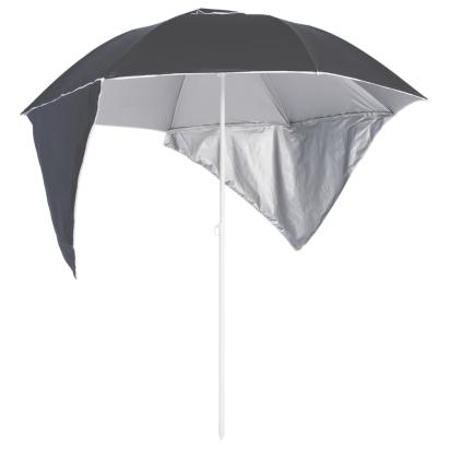 Umbrelă de soare de plajă cu pereți laterali, antracit, 215 cm GartenMobel Dekor