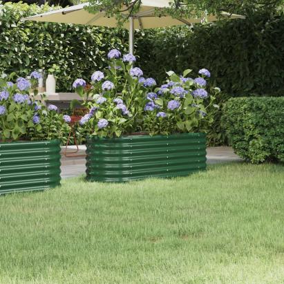 Strat înălțat grădină 114x40x36 cm oțel galvanizat GartenMobel Dekor