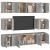 Set dulap TV, 8 piese, gri beton, lemn prelucrat GartenMobel Dekor