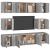 Set dulap TV, 8 piese, gri sonoma, lemn prelucrat GartenMobel Dekor