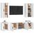 Set dulap TV, 5 piese, alb, lemn prelucrat GartenMobel Dekor