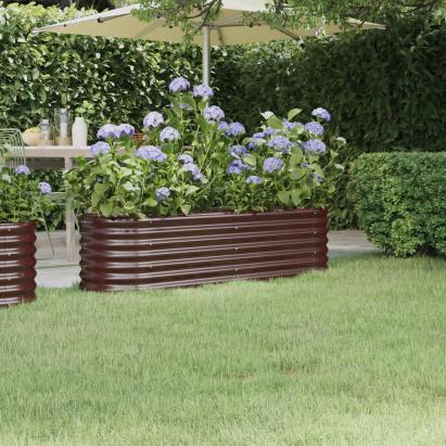 Strat înălțat grădină 152x40x36 cm oțel galvanizat GartenMobel Dekor