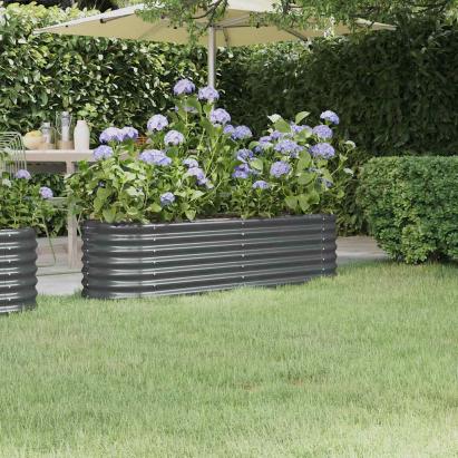 Strat înălțat grădină 152x40x36 cm oțel galvanizat GartenMobel Dekor