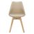 Set 4 scaune dining bej cu sezut tapitat din piele ecologica
