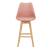 Set 2 scaune de bar roz cu spătar și cadru din fag en.casa