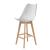 Set 2 scaune de bar albe cu spătar și picioare din lemn de fag