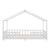 Pat copii Treviolo 120x200 cm tip căsuță, alb, cu saltea și protecție