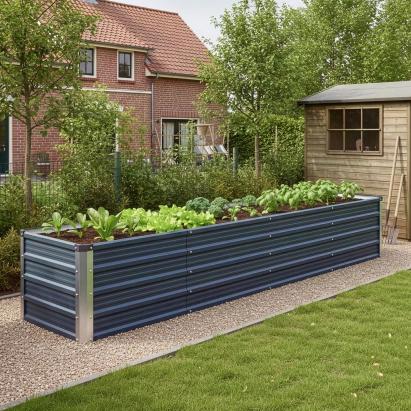 Pflanzbeet Nijmegen 240x47x44cm 3 Mittelstreben Stahl [en.casa]