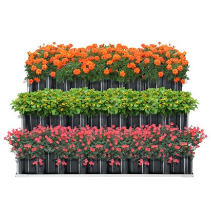 Strat înălțat de grădină Renswoude cu 3 niveluri, 118x118x60 cm