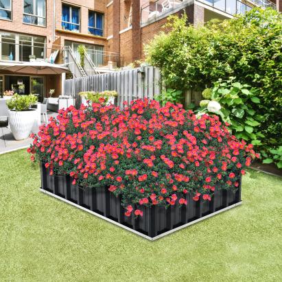 Strat înălțat de grădină Zevenaar 118x90x30 cm din oțel galvanizat antracit