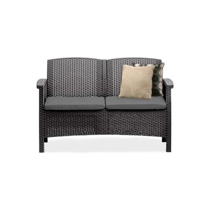 Canapea de grădină Venus cu 2 locuri, grafit, perne incluse