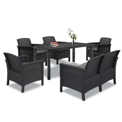 Set mobilier de grădină Leziter Venus IV, 6 locuri, grafit