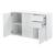 Comodă living Paarl 117x74x36 cm, 2 sertare și 3 uși, alb mat